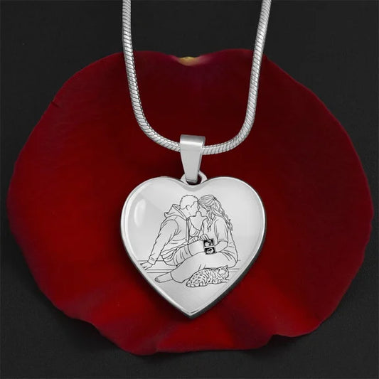 Custom Photo Heart Necklace