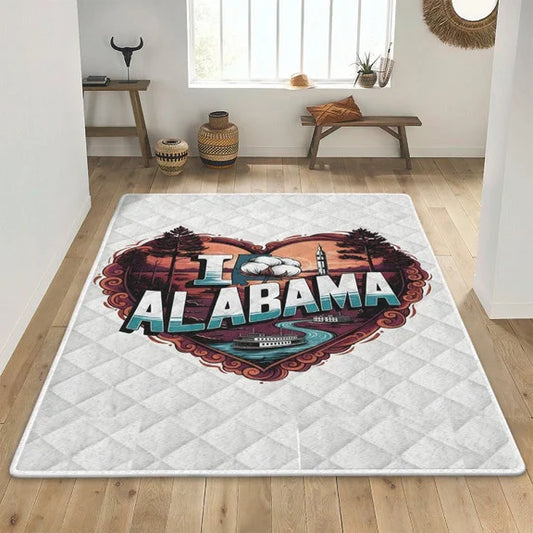 Custom "I Love Alabama" Area Rug