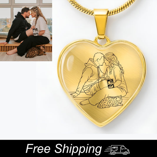 Custom Photo Heart Necklace