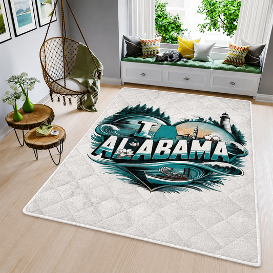 Custom Alabama State Area Rug