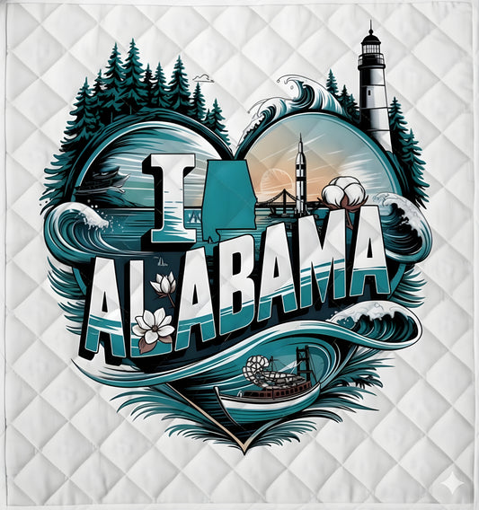 Custom "I Love Alabama" Area Rug